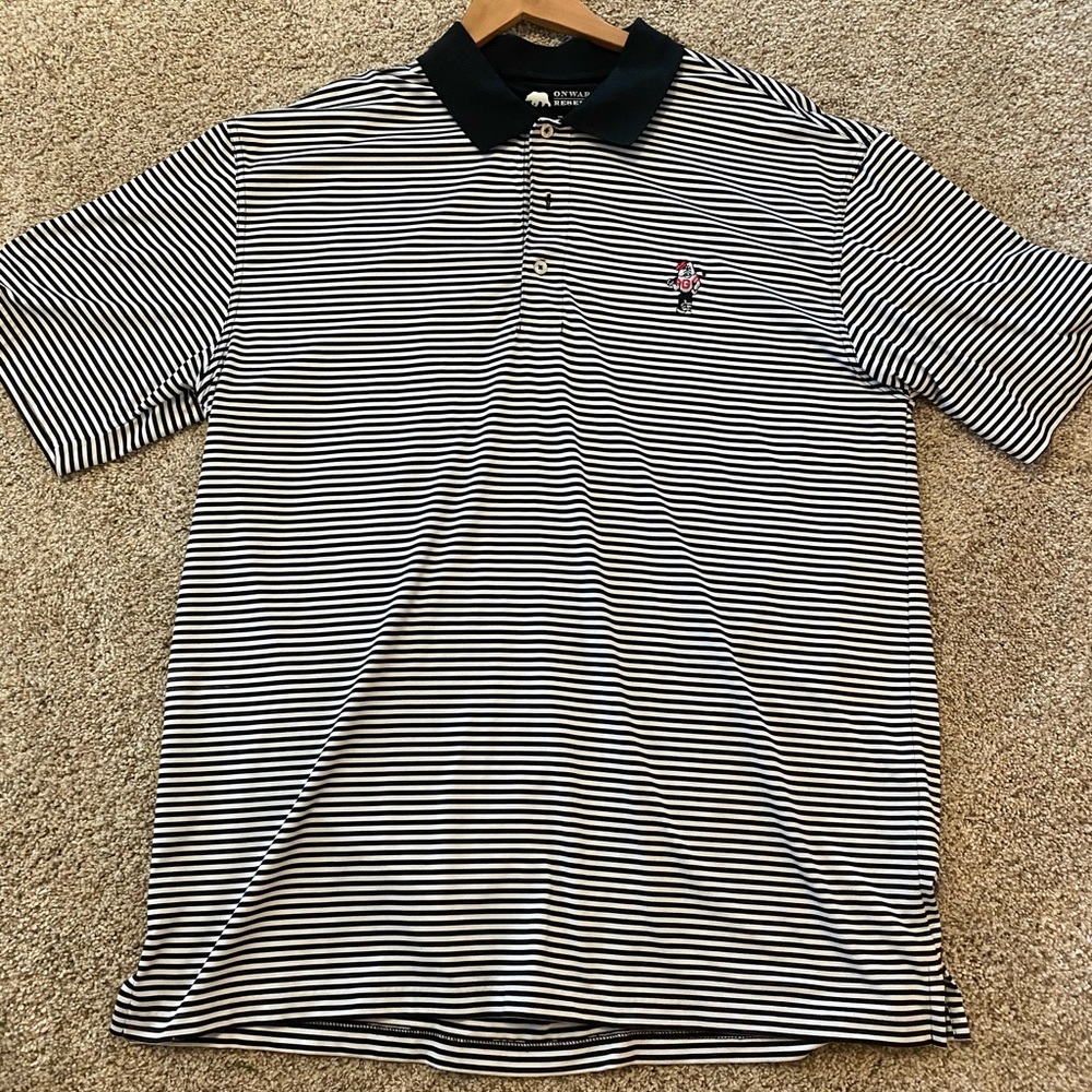 Black and white onward reserve UGA game day polo